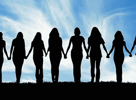 Women holding hands